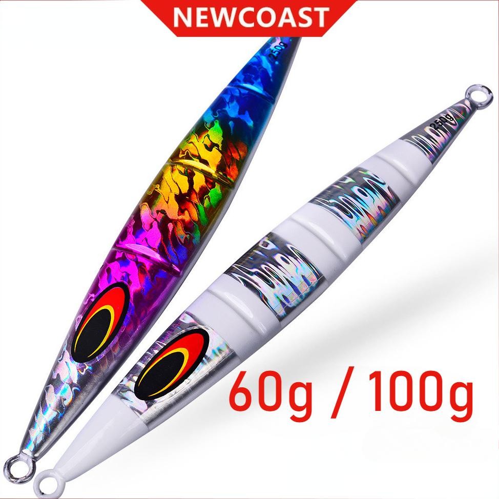 NEWCOAST Proberos Lure Slow Jig 60g Metal Jig 100 Gram Kaleng Senter Uv Untuk Ikan Besi Batu Lambat 