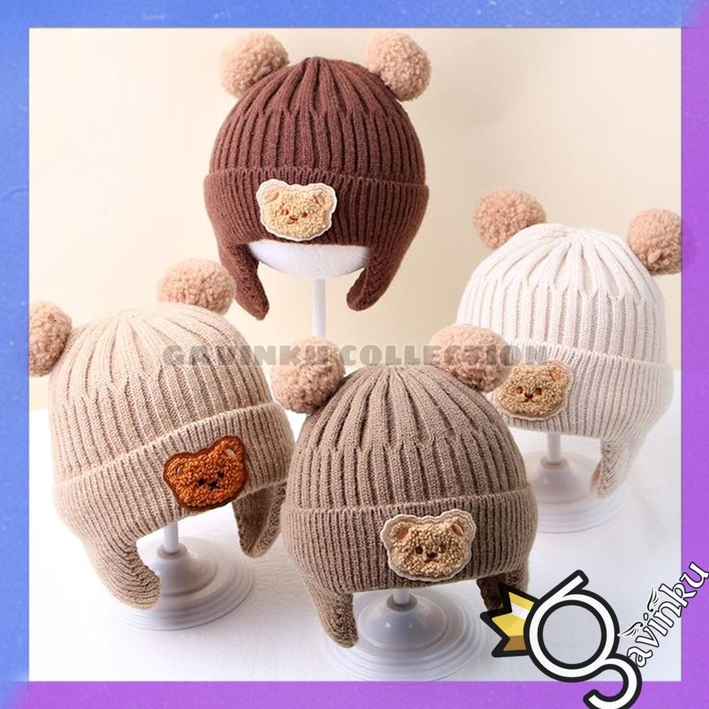 BBB Topi Kupluk Anak Dan Bayi Laki Laki Perempuan Model Beruang Umur 0 2 3 4 5 6 7 8 9 10 11 12 Bula