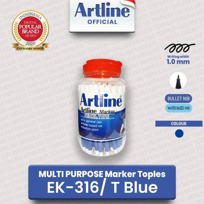 

TERLARIS - ARTLINE Spidol Mewarnai Marker Toples EK-316 T BIRU