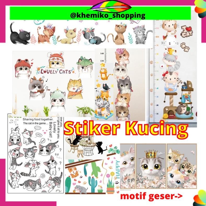 MURAH STICKER STIKER DINDING KUCING WALLSTICKER WALLSTIKER TEMBOK DEKORASI RUMAH SETIKER CAT CATS DE