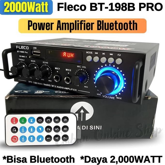 Promo Amplifier Bluetooth BT-198B PRO 2000Watt | Sunbuck Audio 2000W BISA USB/SD/FM/MP3 AMPLI MOBIL 