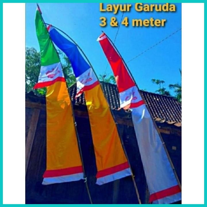 100% Umbul Umbul Layur 4 Meter. Garuda Merah Putih / Umbul Umbul Merah Putih