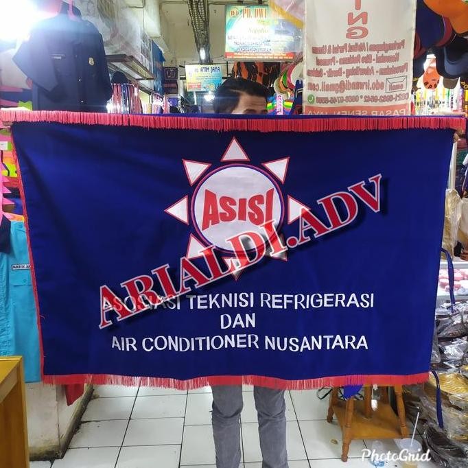 bendera pataka bordiran bahan bludru bolak balik bendera pataka custom murah