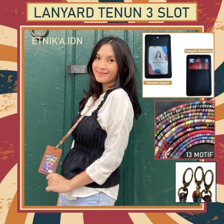 

Readyy!! LANYARD TENUN / ID CARD HOLDER TALI - 3 SLOT KARTU