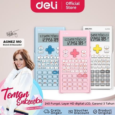 

Readyy!! Deli Calculator Scientific Kalkulator 240 Fungsi Kalkulasi 3 Warna 1700 DELI KINCIZEN