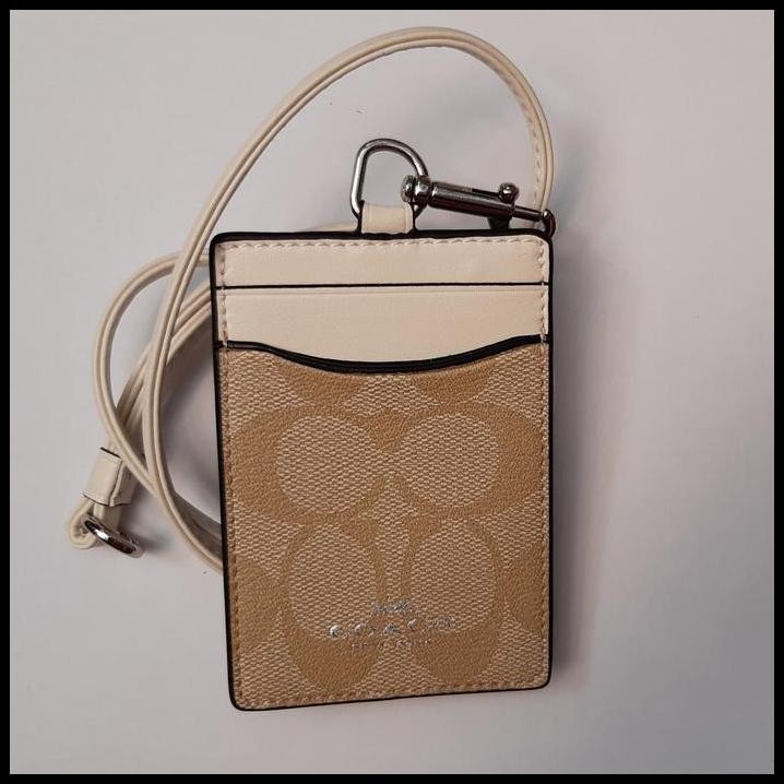 

Name Tag Holder Lanyard Gantungan ID Card White Brown