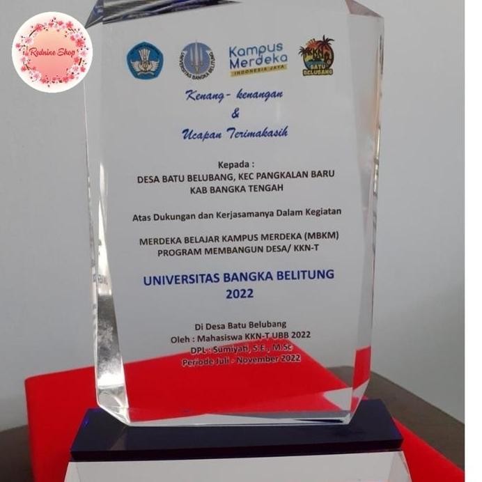 Baru Plakat Akrilik/Plakat Custom/Bevel/Plakat Akrilik Tebal 2cm+Box