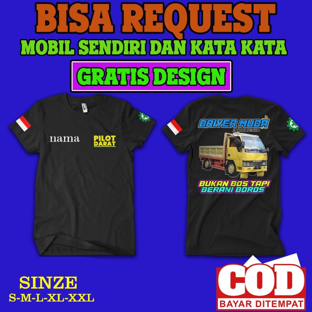 DF270>> 3 Bee T-Shirt Kaos Mobil Truk Custom Bisa Request Foto Mobil Sendiri Dan Kata Kata  Nama | K