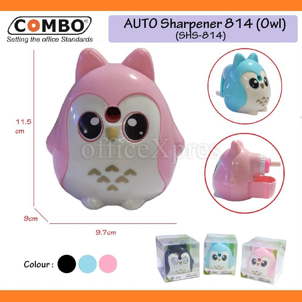 

Readyy!! Serutan Pensil / Rautan Pensil / Rautan Meja Putar OWL / Sharpener 814 Anti Selip Auto-Feed