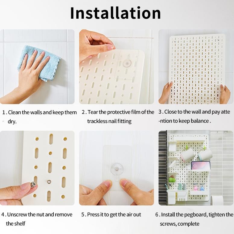 Ready stock - COD Pegboard Papan 56 x 36 CM SKDS Dinding / Wall Shelf Board / Household Kitchen Stor