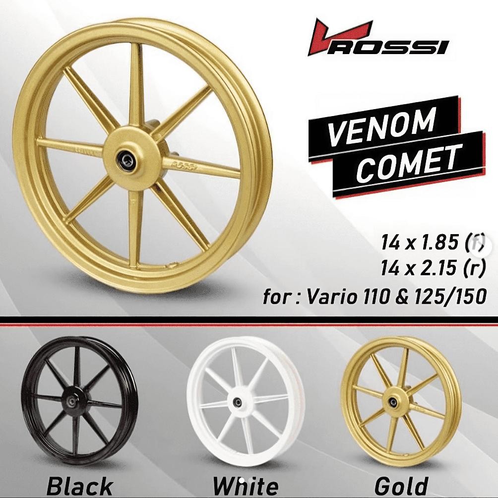 Terlaris Velg Vrossi/V Rossi Venom Comet Palang 8 Ring 14 185/215 Vario 110 125 150 Beat Fi Scoopy S