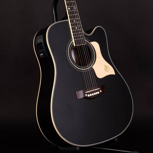 Terlaris Gitar Akustik Elektrik Tuner Mandalika De Ticco Series Hitam Fullset Original