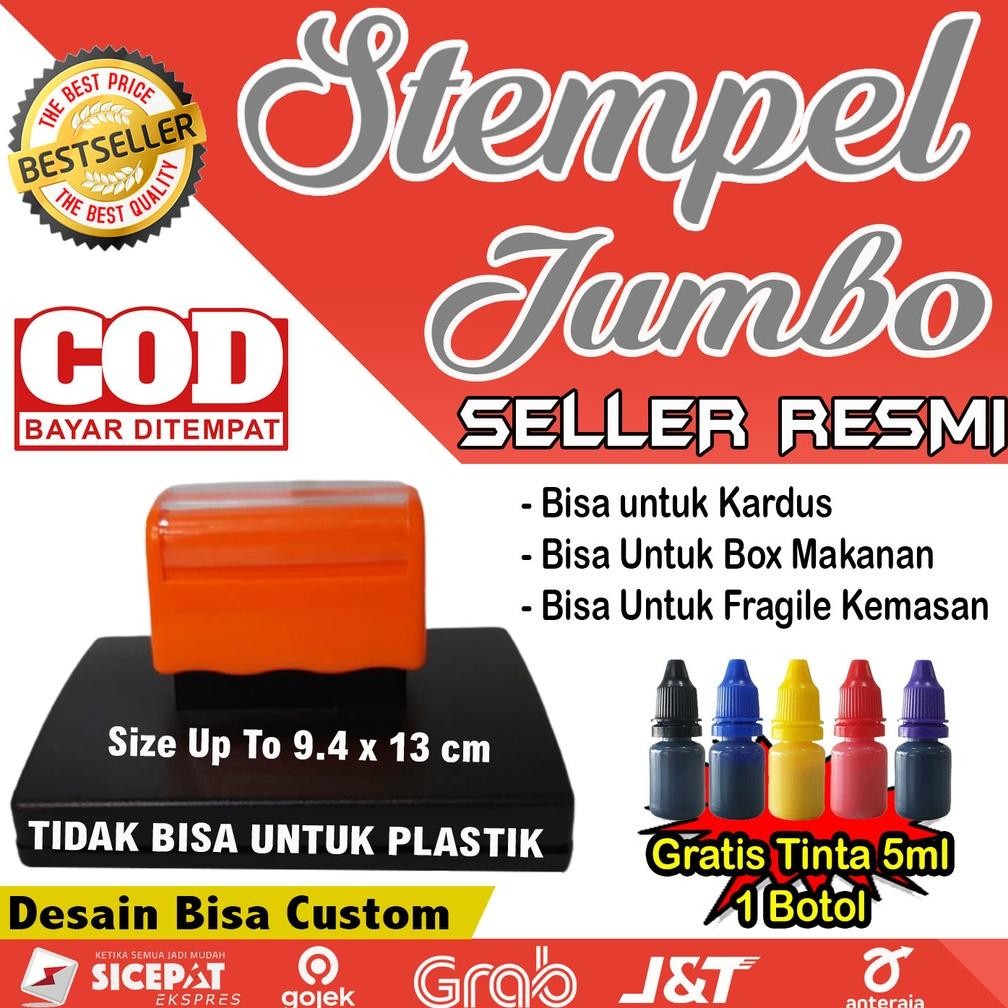 

Readyy!! Stempel Jumbo Super / Stempel Kardus / Stempel Besar Custom Gratis Tinta 5ml