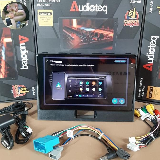 HEAD UNIT ANDROID WAGON / KARIMUN WAGON R ANDROID 9 INCH AUDIOTEQ INCELL BLACK SCREEN RAM 2/32 GB SU