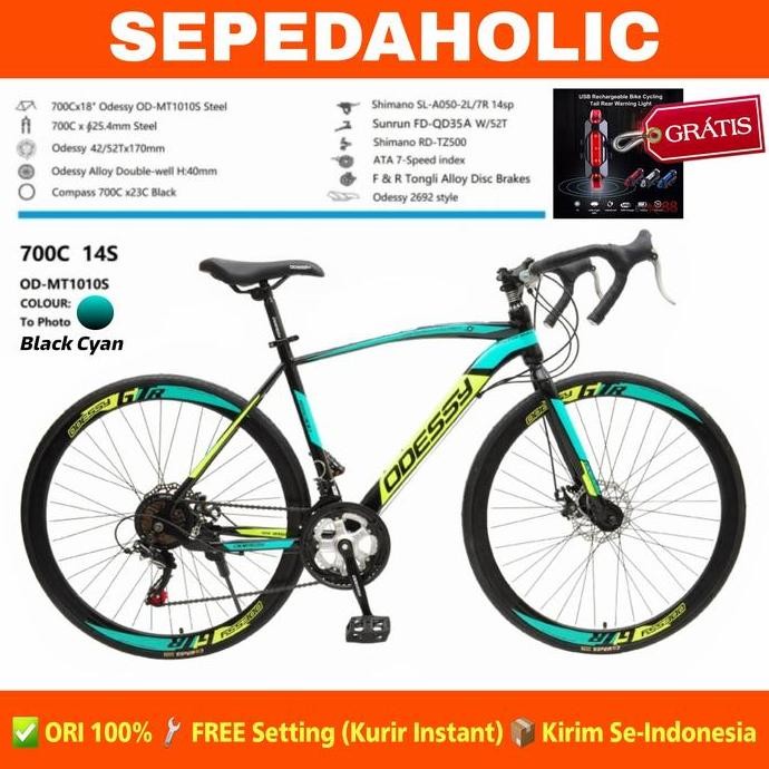 Terbaru, Sepeda Roadbike Balap Odessy Mt 1010S (Steel, 14 Speed, Rem Cakram)