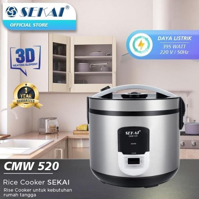 TERMURAH - SEKAI Rice Cooker Stainless 1.8 Liter - CMW520