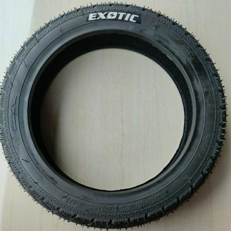 ban luar sepeda listrik ukuran 14x 2.50 ( 64-254) tubeless tubles exotic