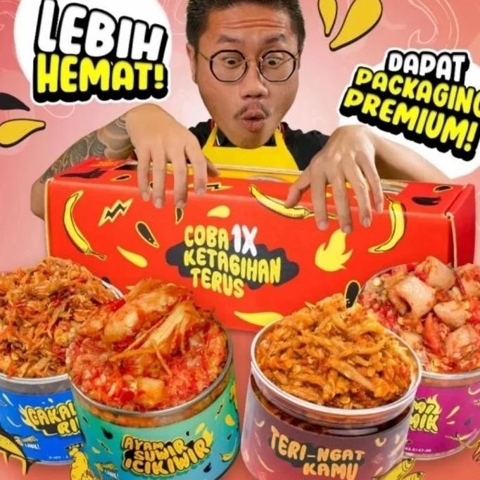 

Eatsambel Paket Hemat Isi 4 Kaleng Cumi Ciamik Cakalang Rindu Teri Ayam Suwir 150 Gr