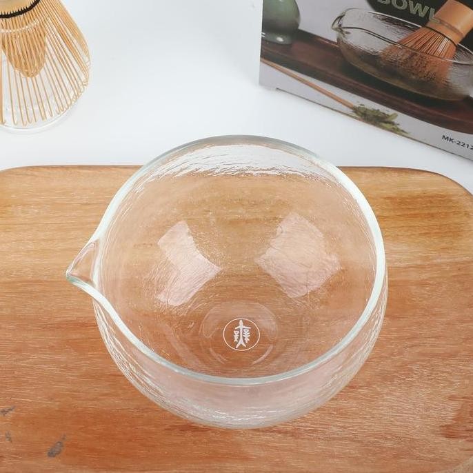 

Terlaris Merko Crystal Matcha Bowl 400Ml Glass Chawan With Pouring Spout - Mangkok Kaca Matcha Dengan Mulut Tuang Ready Stok