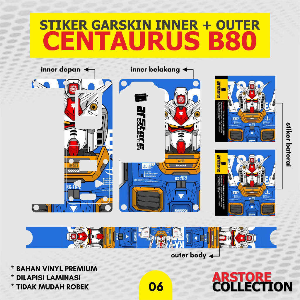 

Arstore Stiker Inner Set B80 006 Garskin/Stiker Case Bisa Custom Motif - 2Pcs