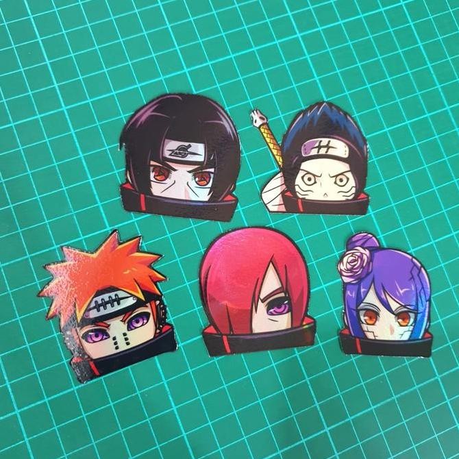 

Baru Stiker Hologram Naruto Akatsuki Anime - Peeker Sticker Set 5Pcs
