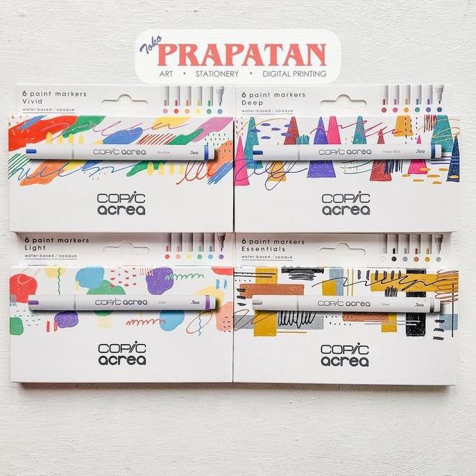 

COPIC ACREA PAINT MARKER SET 6 | ACRYLIC MARKER ORIGINAL DAN TERPERCAYA