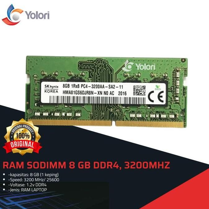 BEBAS ONGKIR - SK HYNIX RAM SODIMM 8GB DDR4, 3200MHz