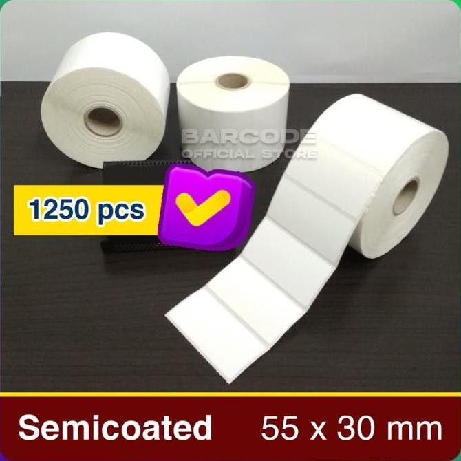 

Baru Label Stiker Semicoated 55X30Mm 1 Line (1 Slop) - Stiker Printer Barcode