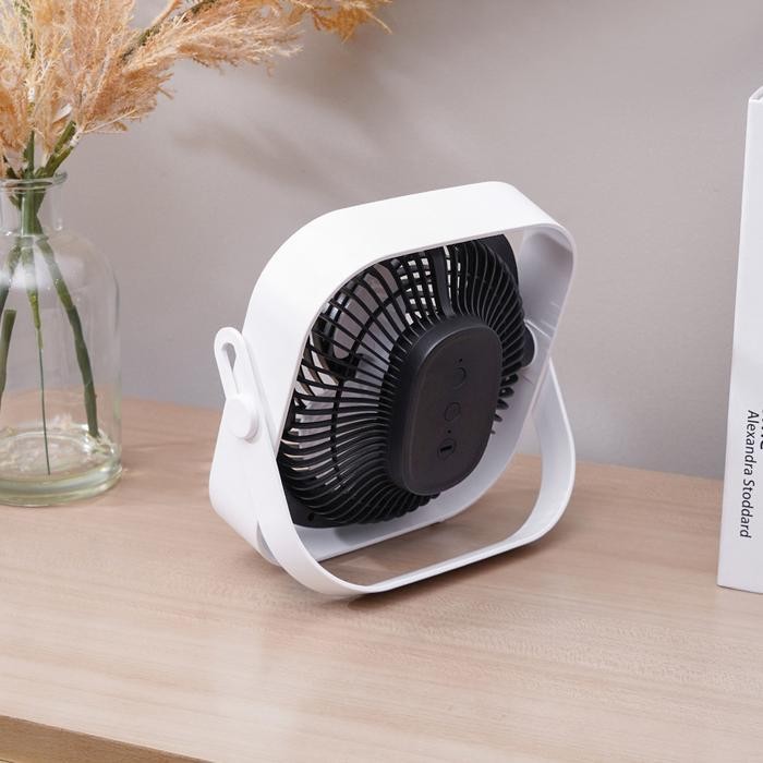 Azko Krisbow 6 Inci Kipas Angin Emergency Dengan Lampu - Putih Portable Fan Kipas Mini Travel Serbag