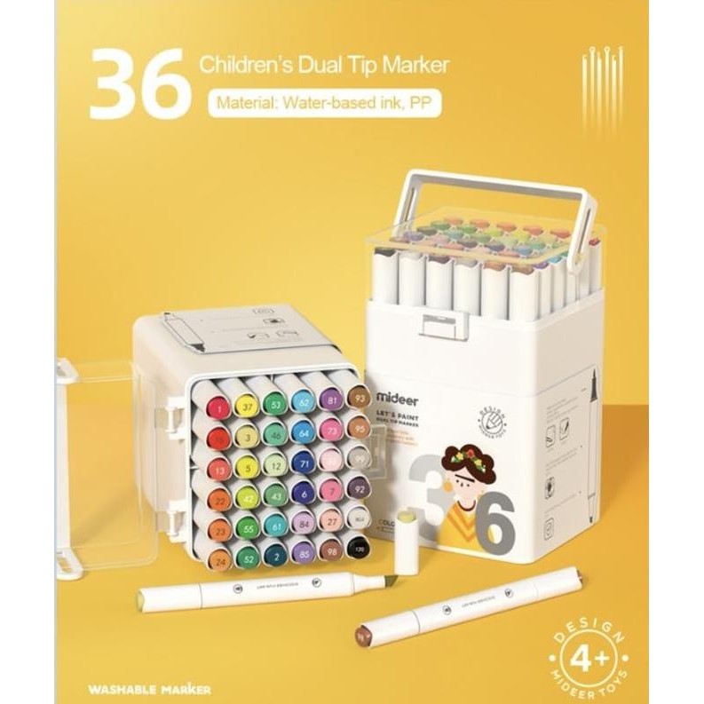 

MIDEER DUAL TIP MARKER 36 COLOURS PCS SPIDOL ANAK WARNA WARNI MEWARNAI ORIGINAL DAN TERPERCAYA
