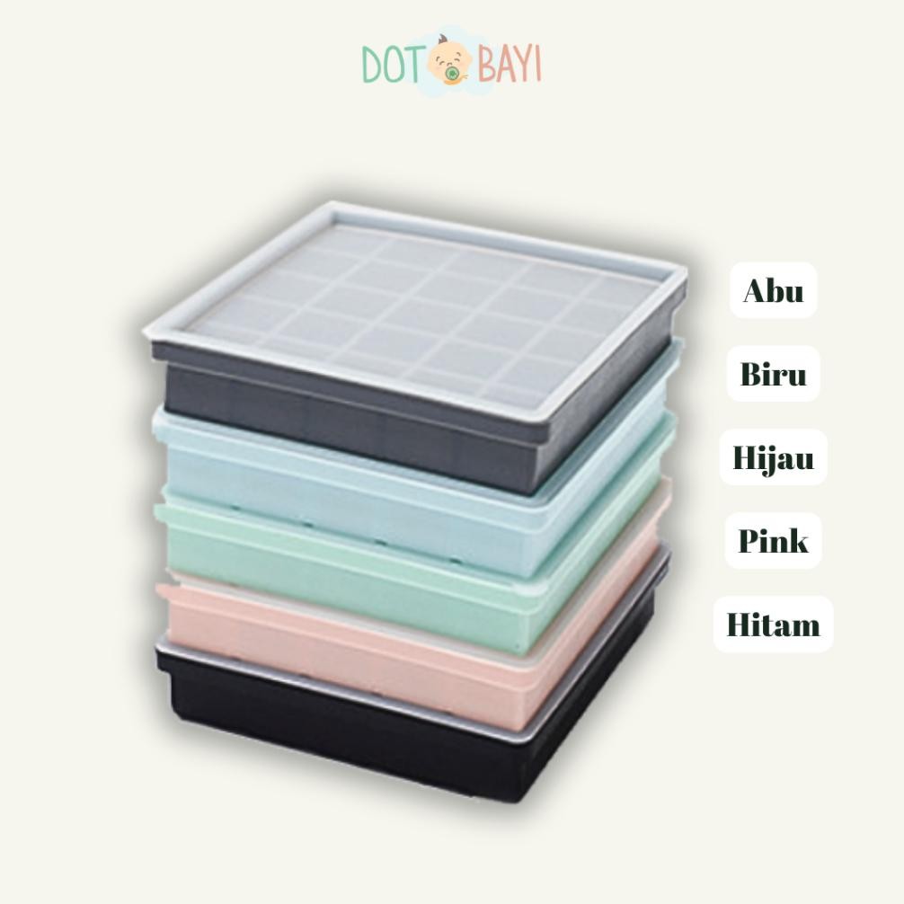 KEIJI (25 Tray) Cetakan Es Batu MPASI Silicon Silikon Ice Cube Tray Tutup