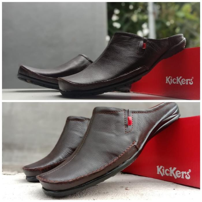 Sepatu Sandal Pria Kulit Kickers Formal. Sandal Sepatu Selop Kickers