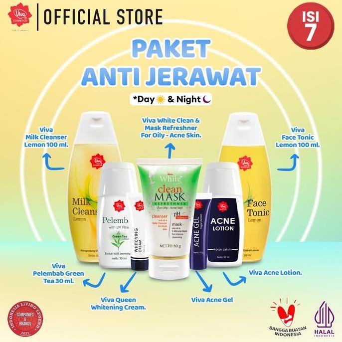 Asli Paket Viva Anti Jerawat Lemon - Sabun Muka & Skincare Wajah Berminyak