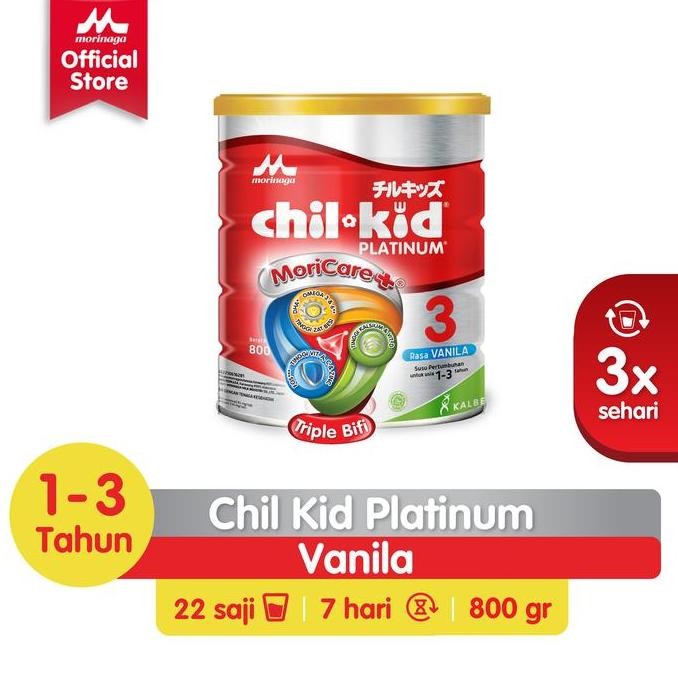 

terbaru chil kid platinum moricare+ vanila 800gr - susu formula anak 1-3 tahun