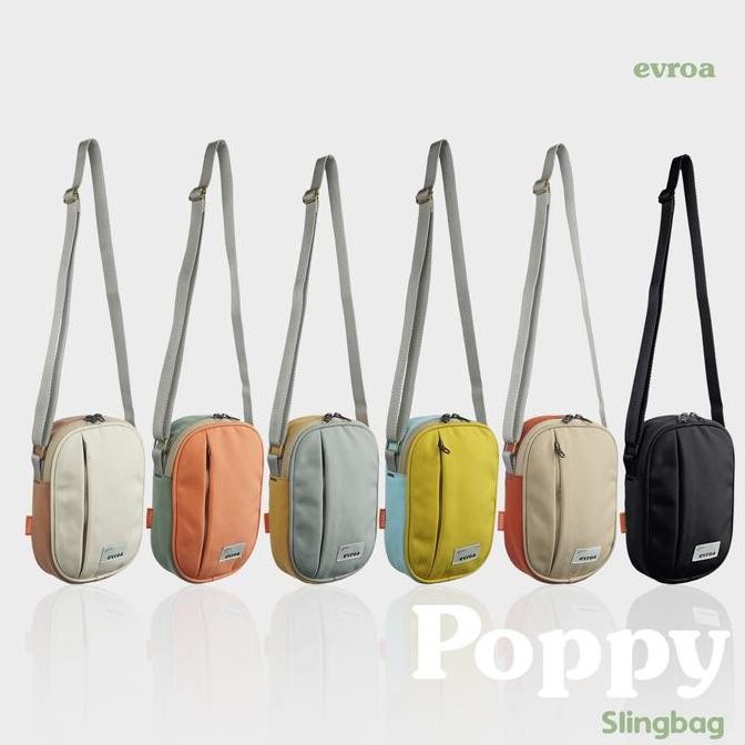 terbaru evroa poppy slingbag canvas - tas selempang cewek simple korean style