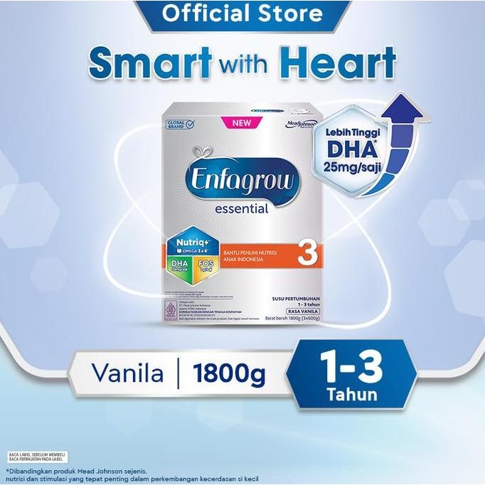 

terbaru enfagrow essential 3 susu formula anak 1-3 tahun rasa vanila 1800gr