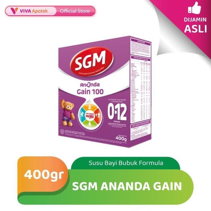 terbaru sgm ananda gain 100 susu formula bayi 0-12 bulan 400gr