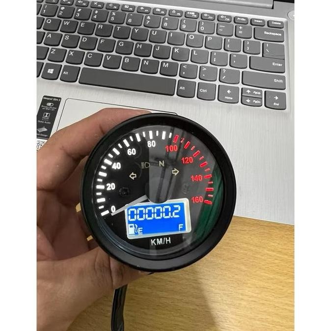 Speedometer Kilometer Universal Digital Cb Tiger Rxking Megapro Vixion Motor Model Jarum Bulat Hitam