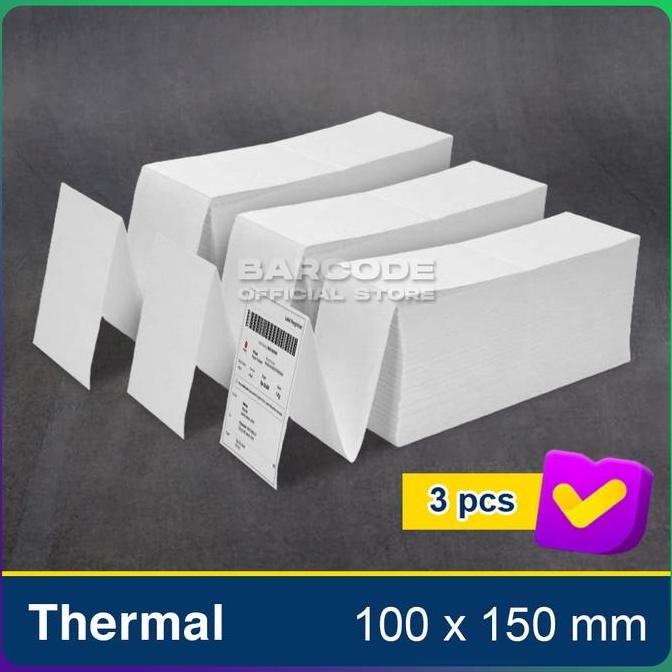 

TERBARU - Label Barcode 100 x 150 Kertas Stiker Termal 100x150 mm A6 3 Pcs