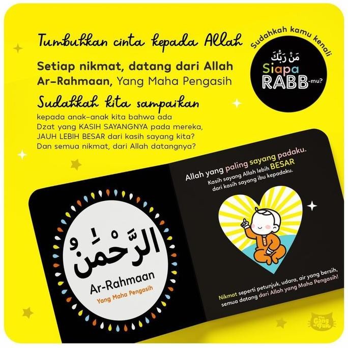 

Terlaris Siapa Rabb-Mu A High-Contrast Board Book (My First Book Of Al-Asmaa'Ul Husna)-Buku Anak Islam Ready Stok