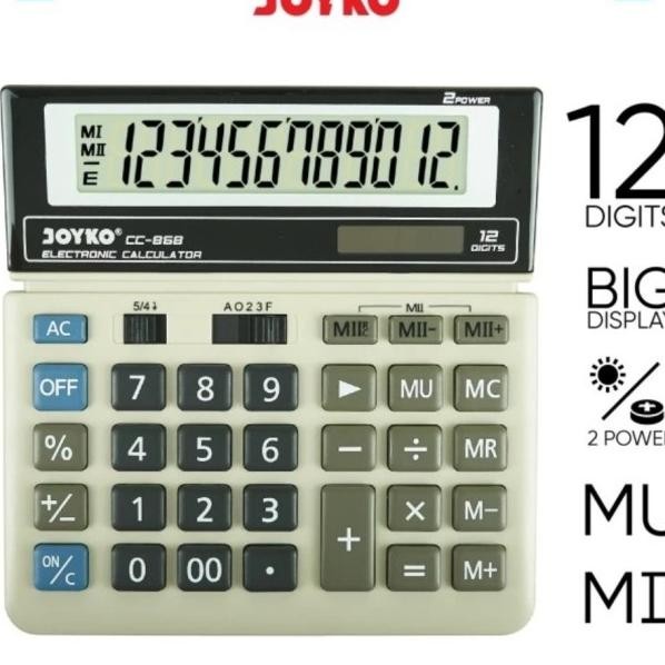

Kalkulator Joyko Cc868 Calculator 12 Dit Desktop Cc868 Bdisplay