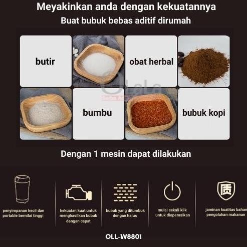 Mesin Blender Chopper Bubuk Pengiling Kopi Cabe Beras Kacang Biji Portable Multifungsi Stainless Den