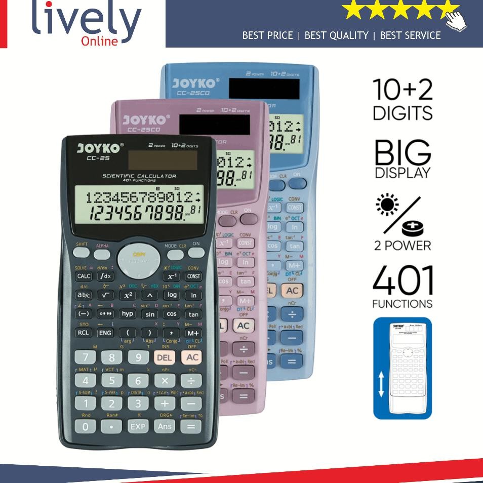 

Calculator Kalkulator Joyko Cc25 Scientific 401 Functions Ilmiah