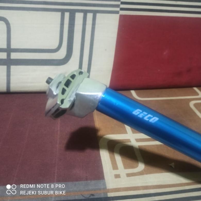 seatpost 25.4 alloy biru dan silver 30 cm