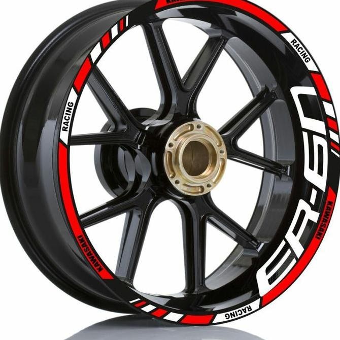 STIKER LIST VELG MOTOR WHEELS STICKER KAWASAKI ER6N RED RING 17