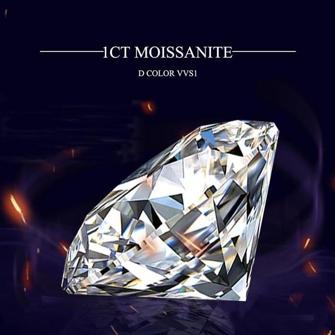 Batu Berlian Asli Moissanite Sparkling Sertifikat