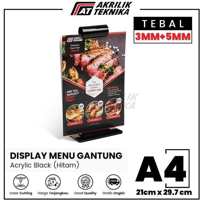 

READY DISPLAY MENU AKRILIK / ACRYLIC / GANTUNGAN RESTO A4