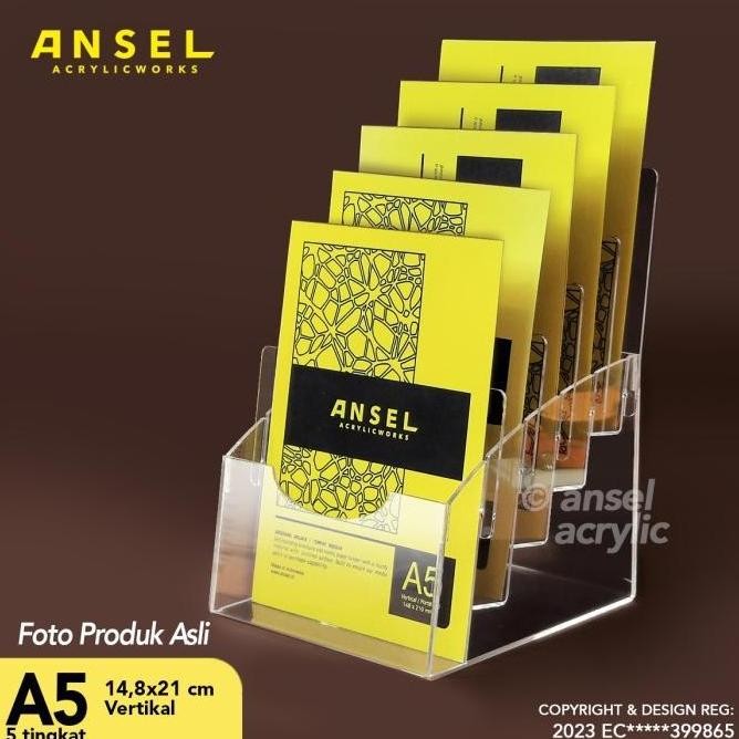 

NEW TEMPAT BROSUR AKRILIK 5 TINGKAT - A5 V - DISPLAY TIPE E 5 SUSUN