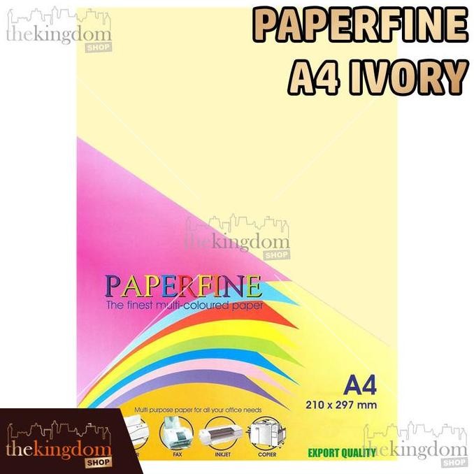 

BEBAS ONGKIR - Paperfine Kertas HVS Warna A4 Ivory Gading / Isi 500 Lembar 100