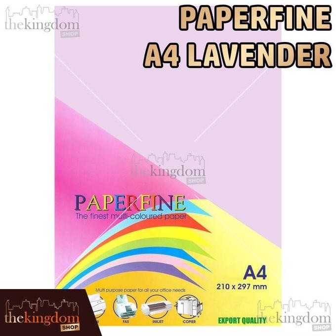 

Paperfine Kertas HVS Warna A4 Lavender Purple Ungu Muda / 500 Lembar 185